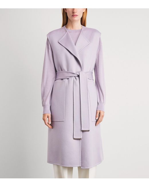 Agnona Purple Cashmere Belted Coat