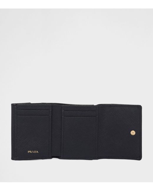 Prada Black Small Saffiano Leather Bifold Wallet