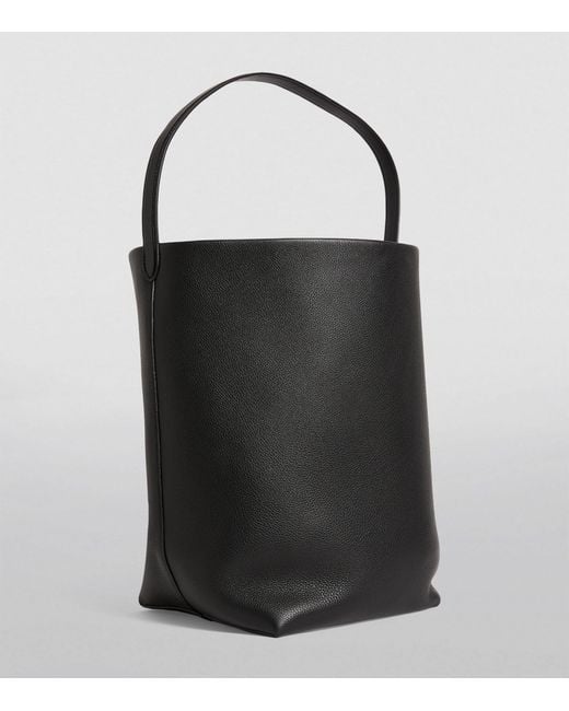 The Row Black Large Leather N/s Park Tote Bag for men