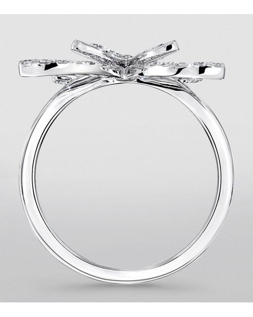 Graff White Gold And Diamond Mini Butterfly Ring