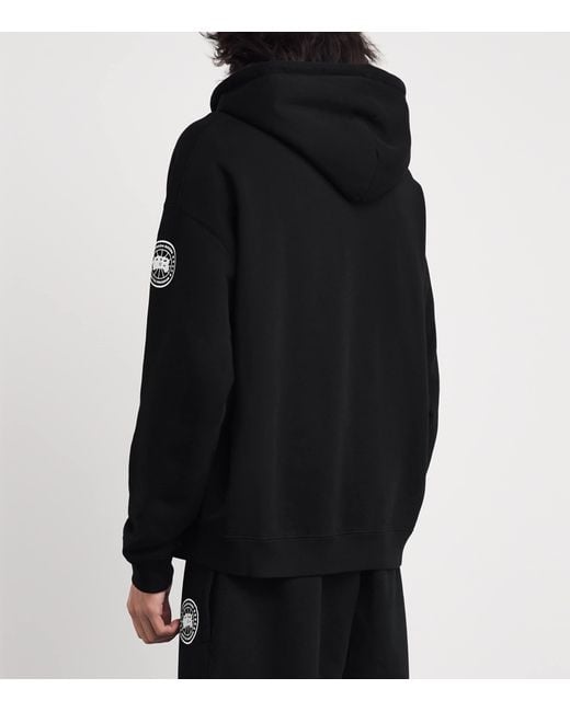 Canada Goose Black Organic Cotton Graphic Rove Zip-Up Hoodie for men