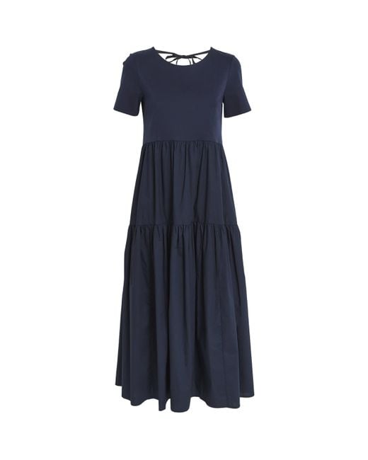 Weekend by Maxmara Blue Cotton Jersey Midi Dress