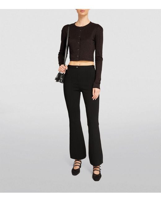 MAX&Co. Black Linen Cropped Cardigan