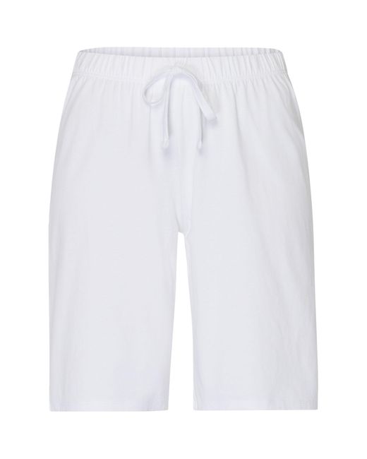 Hanro White Cotton Natural Wear Shorts