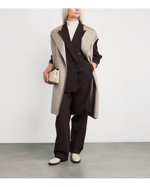 Yves Salomon Natural Wool-Cashmere Long Cape