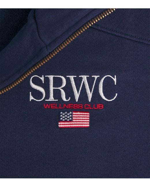 Sporty & Rich Blue Wellness Club Quarter-Zip Sweatshirt
