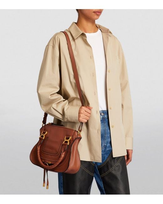Chloé Brown Small Leather Marcie Top-Handle Bag