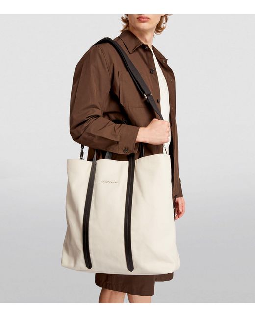 Emporio Armani Natural Cotton Tote Bag for men