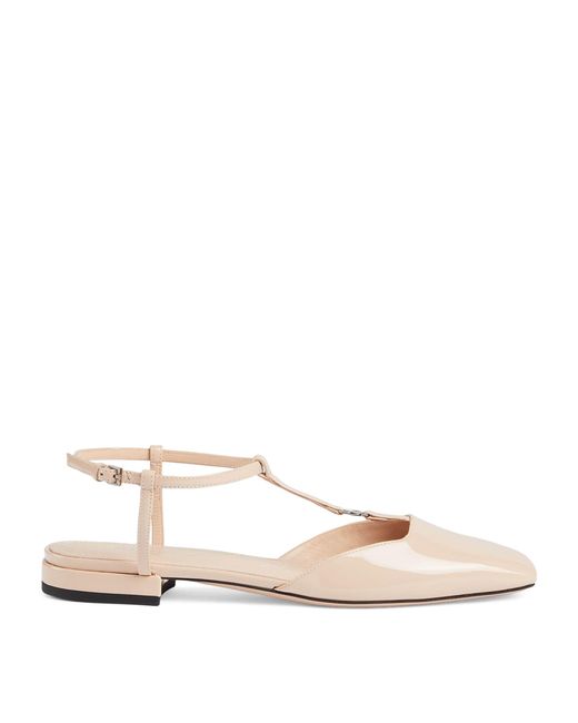 Gucci Natural Leather Double G Ballet Flats