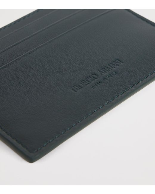 Giorgio Armani Black Lambskin Card Holder for men