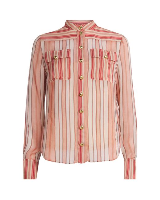 Zimmermann Pink Rebellion Bohemian Stripe Shirt