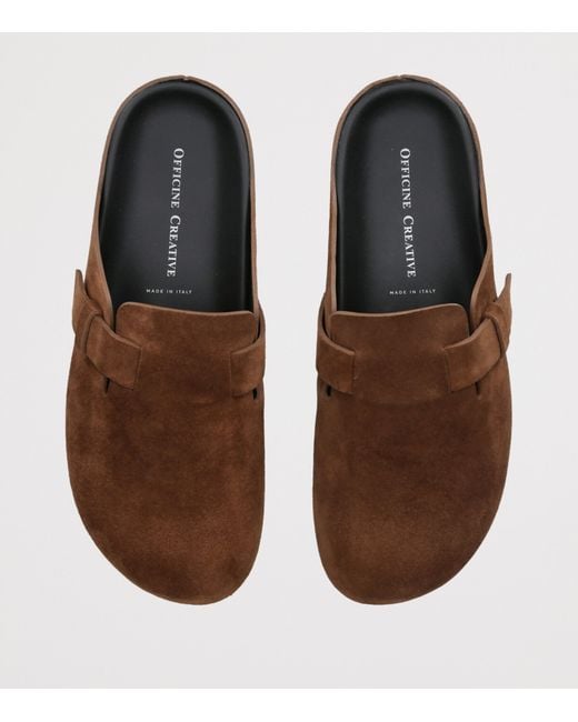 Officine Creative Brown Suede Agora Mules for men