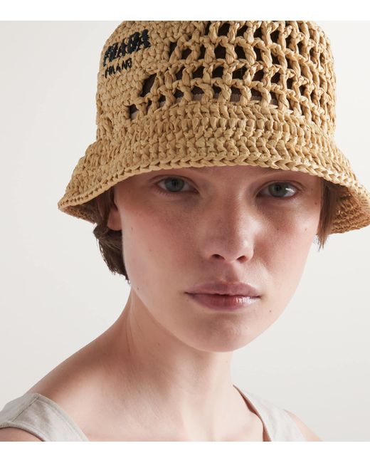 Prada Natural Crochet Bucket Hat