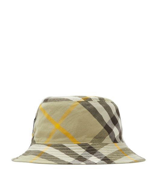 Burberry Green Reversible Check Print Bucket Hat for men