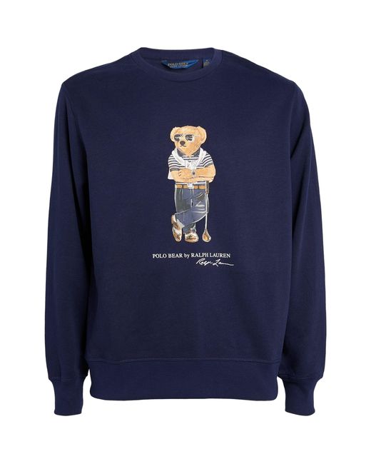 RLX Ralph Lauren Blue Polo Bear Sweatshirt for men