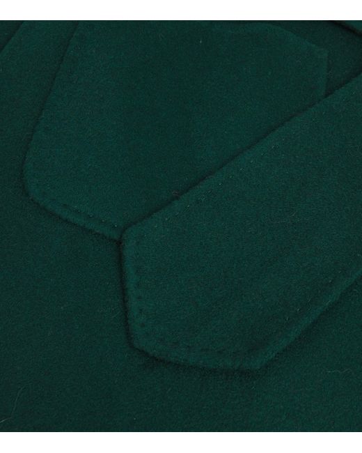 Wolk Morais Green Cashmere Belted On Set Cape