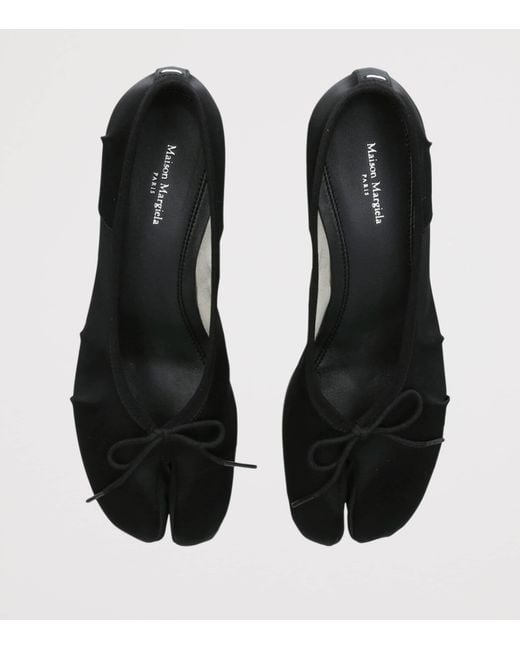 Maison Margiela Black Satin Tabi Ballerina Pumps 30