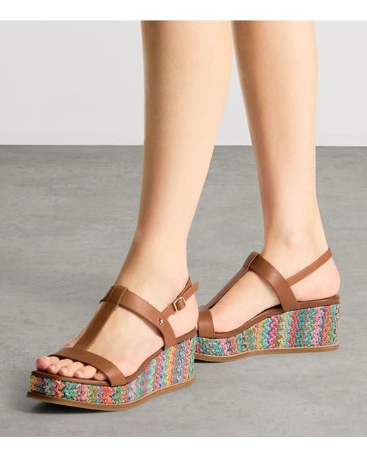 Jimmy Choo Brown Theia 60 Leather Wedge Sandals