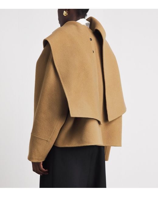 Source Unknown Natural Wool Nuage Scarf Coat