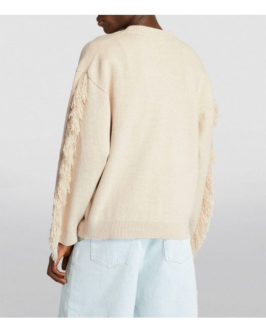 Nanushka Natural Fringed Julien Sweater for men