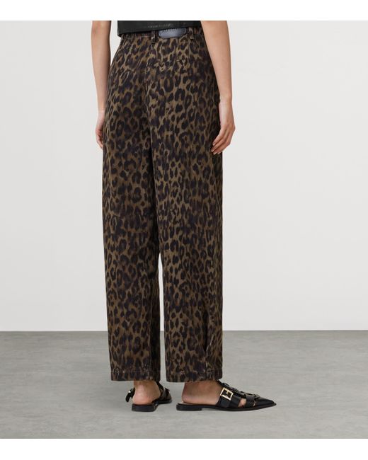 AllSaints Brown Leopard Print Jeans