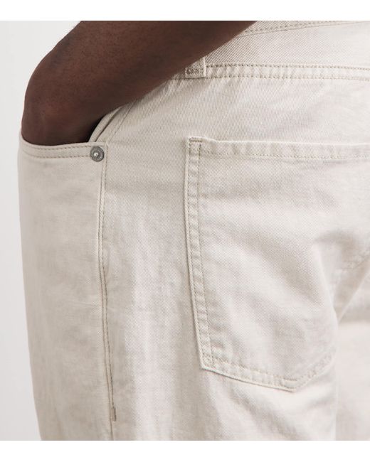 Citizens of Humanity White Cotton-Linen Elijah Straight Jeans for men