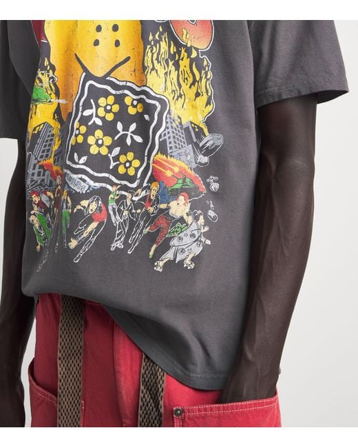 Kapital Gray Cotton Buster Peckish Bowy T-Shirt for men