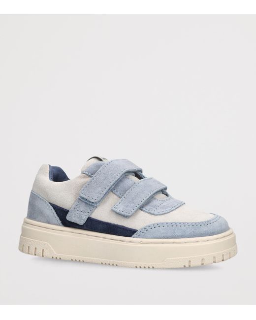 Giorgio Armani Blue Suede Velcro City Sneakers for men