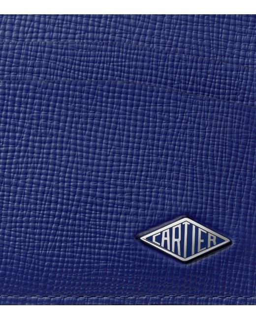 Cartier Blue Leather Losange Double Card Holder for men