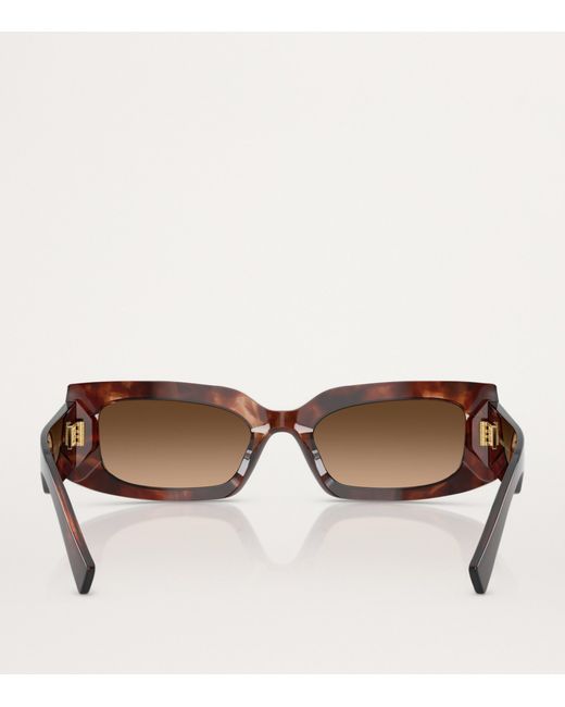 Dolce & Gabbana Brown Acetate Rectangular Sunglasses