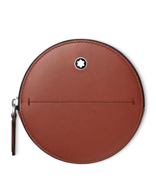 Montblanc Red Leather Meisterstück Selection Soft Round Case for men