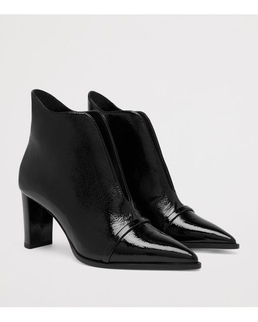 Malone Souliers Black Patent Leather Clara Ankle Boots 70