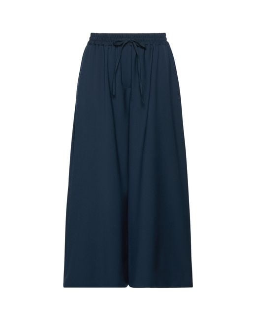 Weekend by Maxmara Blue Virgin Wool Drawstring Trousers
