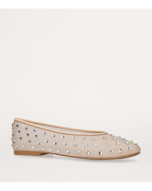 Steve Madden Natural Embellished Viv Ballet Flats