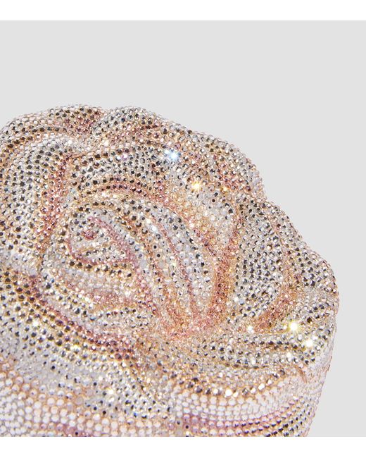 Judith Leiber Natural Crystal-embellished Rose Clutch Bag