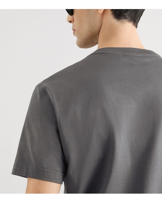 Dolce & Gabbana Gray Cotton Logo Tab T-Shirt for men