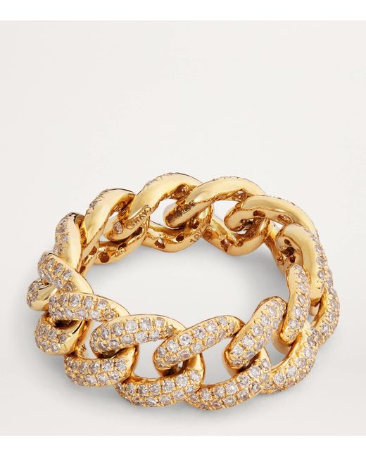 SHAY Metallic Medium And Diamond Link Ring