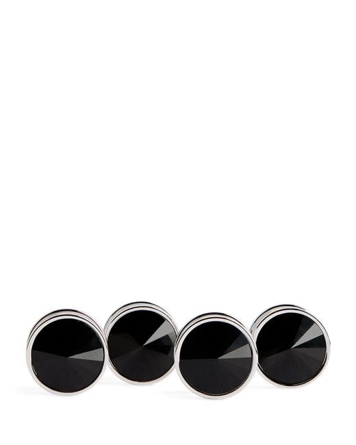 Babette Wasserman Black Rhodium-Plated Galileo Stud Cufflinks for men