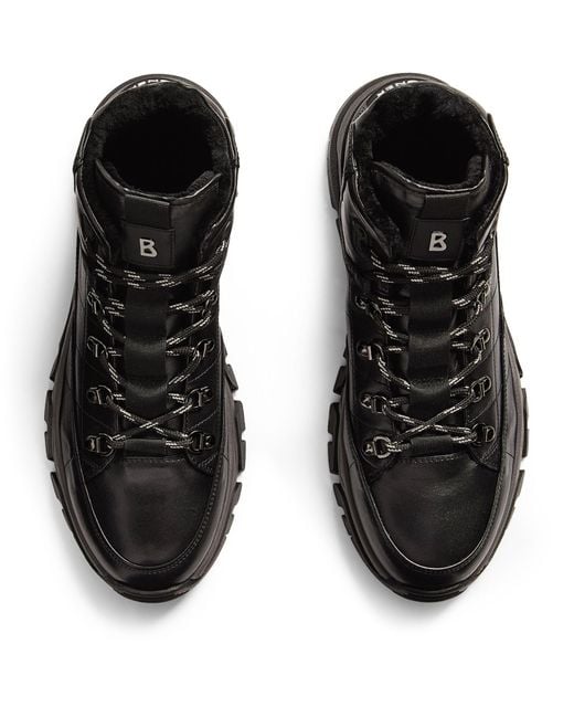 Bogner Leather-shearling Hiking Boots in Black for Men | Lyst