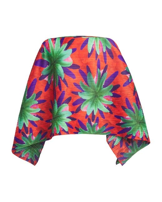 Pleats Please Issey Miyake Red Carnival Sleeveless Top