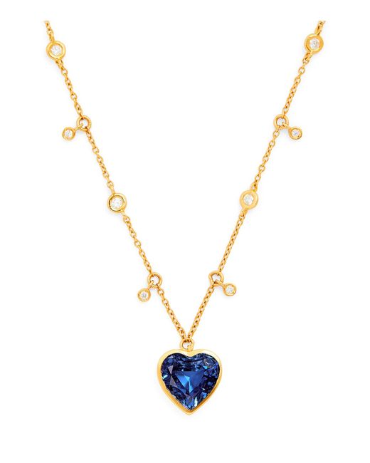 Nadine Aysoy Metallic Yellow Gold, Diamond And Sapphire Catena Infinity Necklace