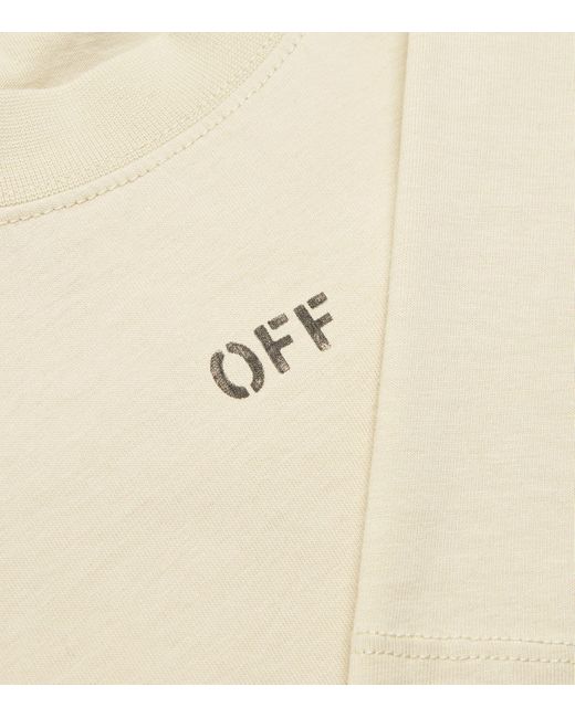 Off-White c/o Virgil Abloh White Off- Cotton Stamp Logo T-Shirt for men