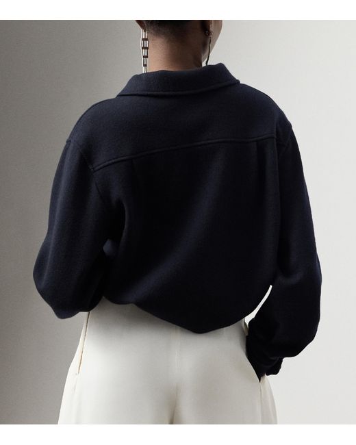 Ralph Lauren Blue Wool-Blend Gabardine Nell Jacket