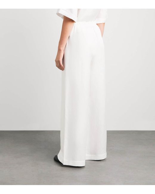 Anine Bing White Wide-Leg Rosyln Trousers