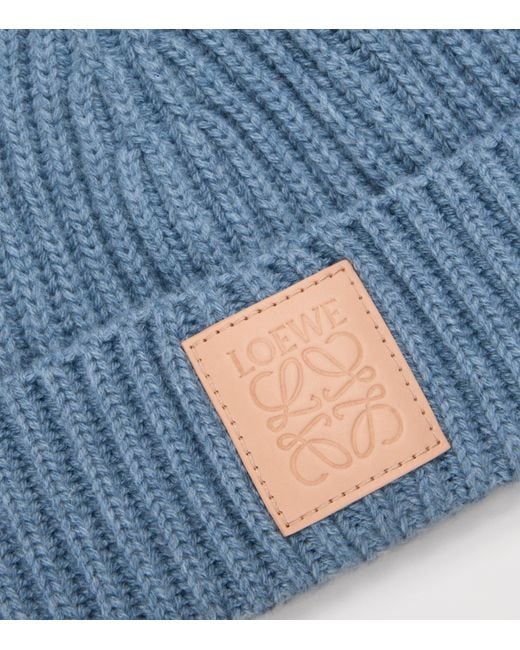 Loewe Blue Cashmere Logo Beanie