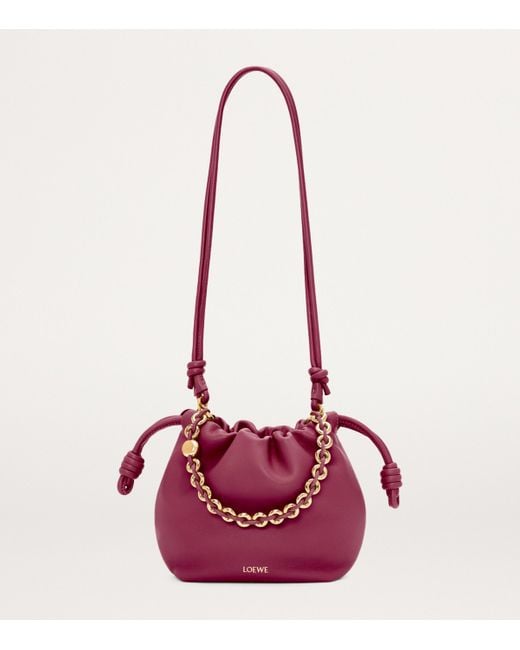 Loewe Purple Mini Leather Flamenco Shoulder Bag