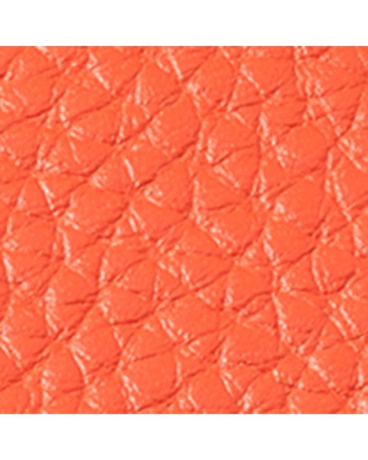 Aspinal Orange Leather Luggage Tag