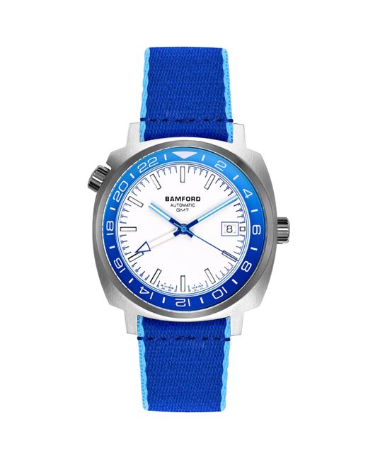 BAMFORD LONDON Blue Stainless Steel Gmt Summer +2 Watch for men