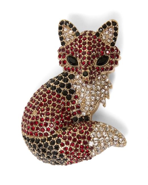 Weekend by Maxmara Brown Crystal Fox Brooch