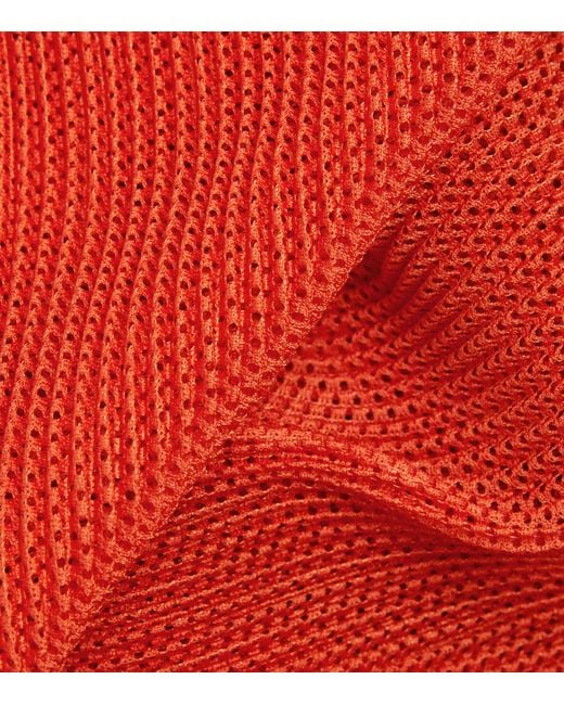 Pleats Please Issey Miyake Orange Tatami July Cardigan